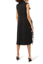 Feather-Trimmed Mid Length Dress